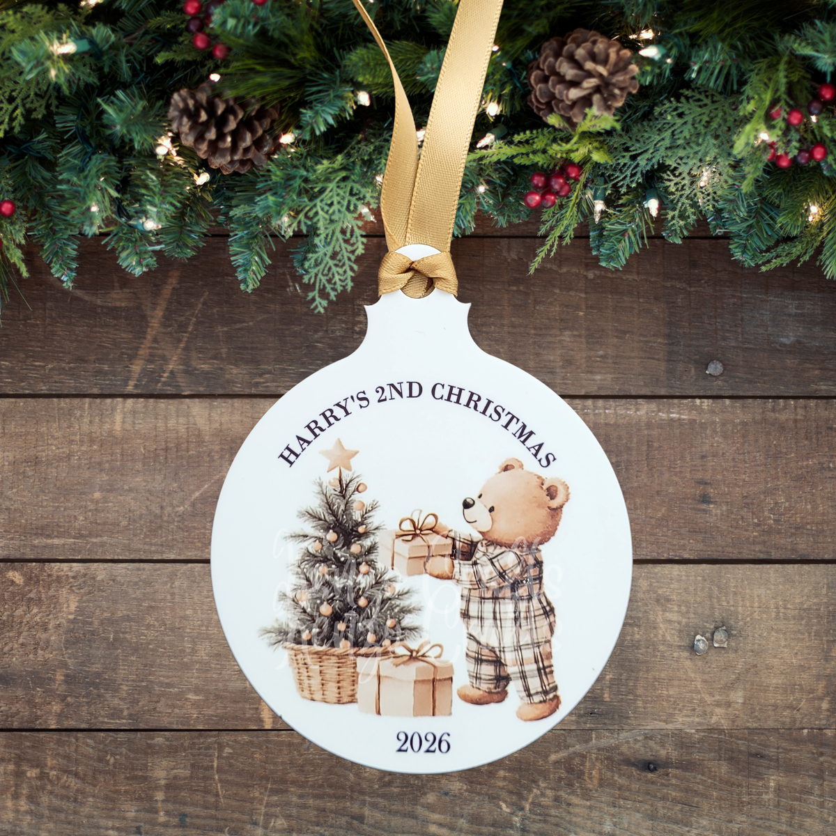 Personalised Children's Festive Gender Neutral Tree Bauble