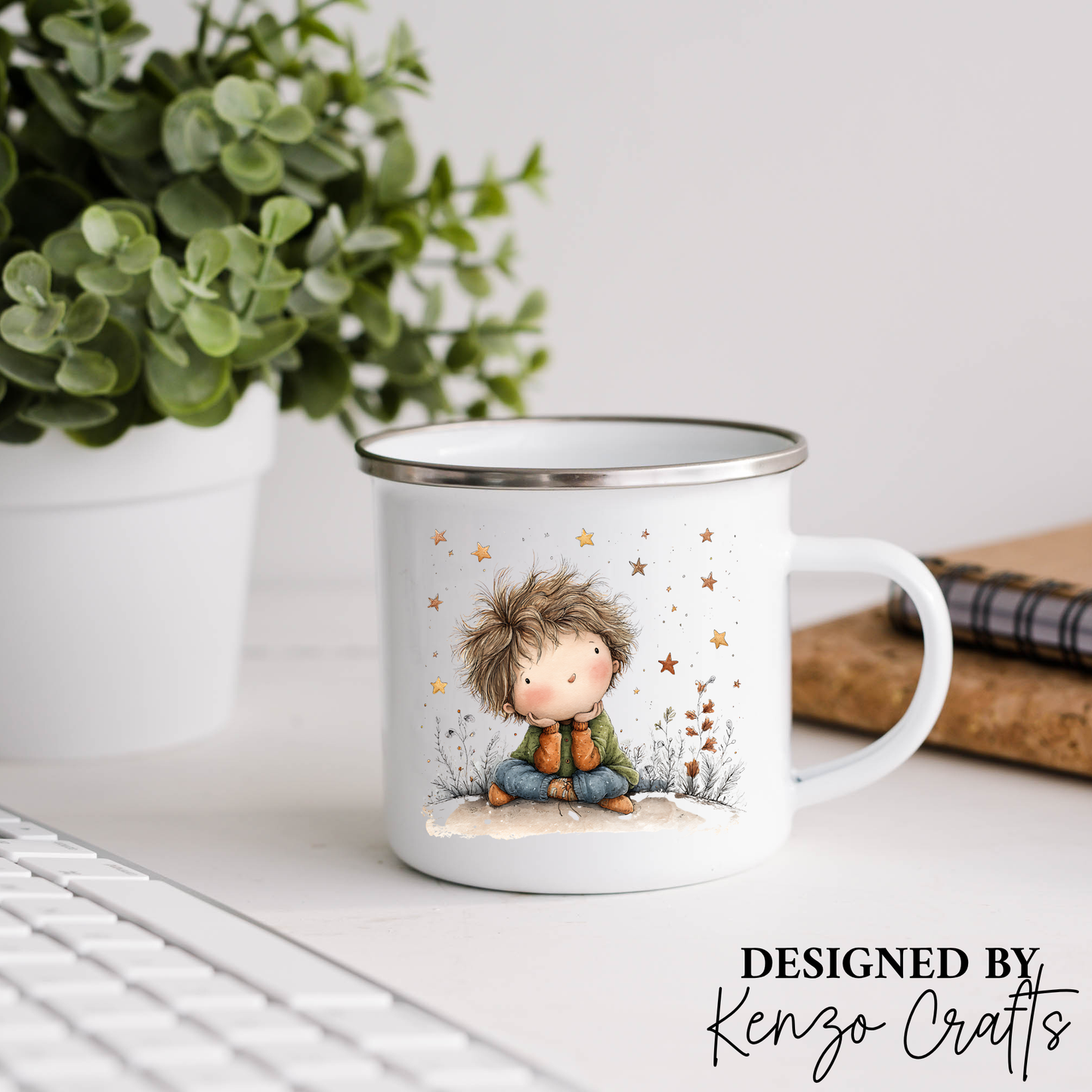 Personalised Kids Camping Mug – Enamel 11oz