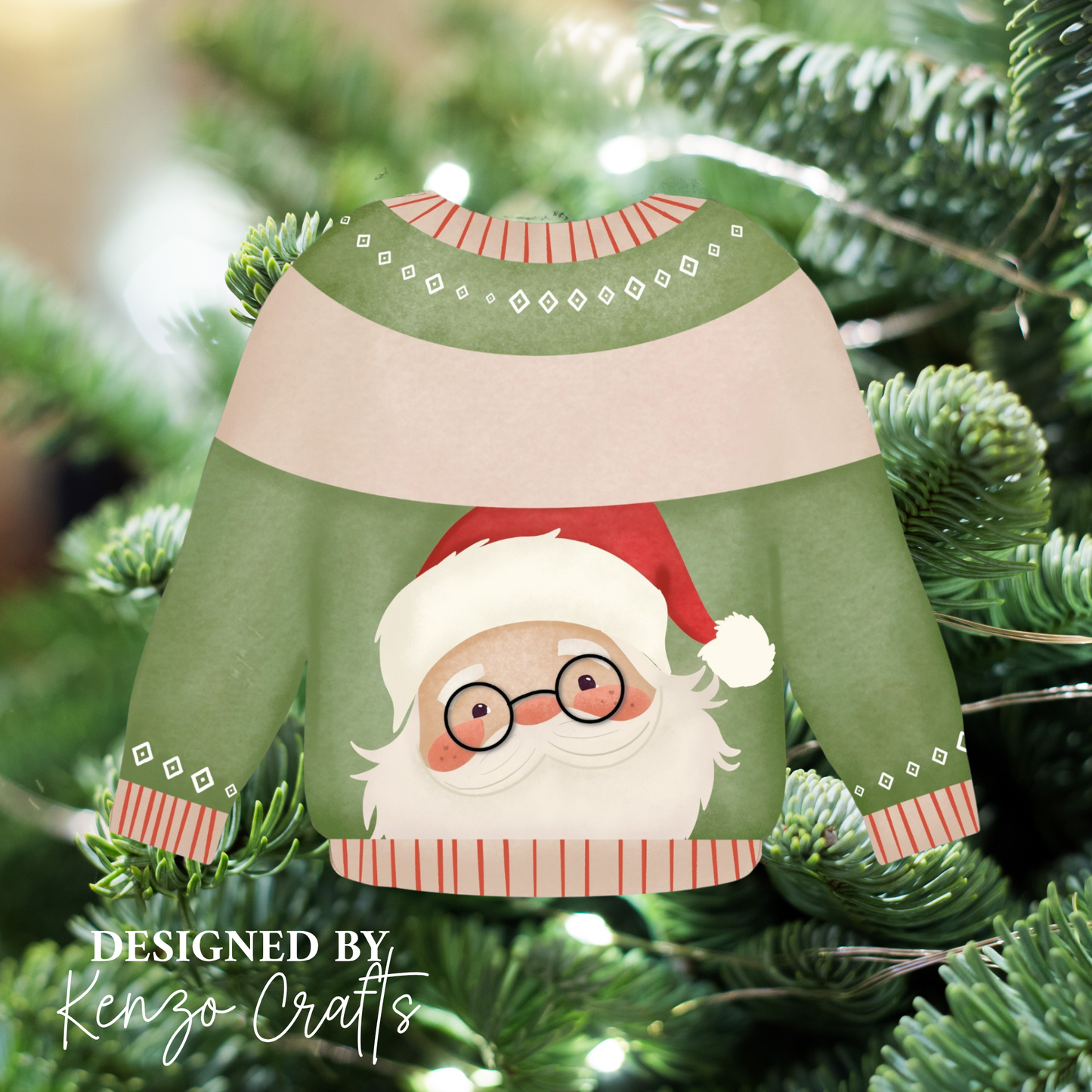 Personalised Christmas Jumper Tree Decoration – Child's Name