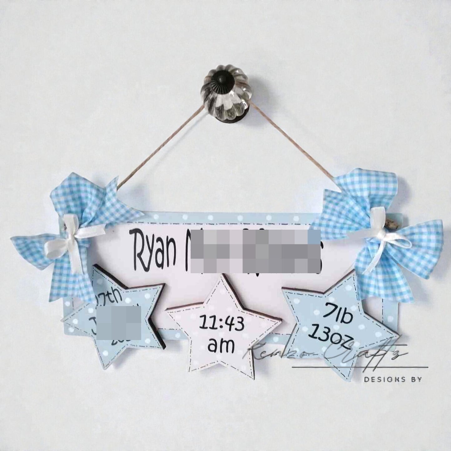 Personalised Baby Keepsake Plaque – Handmade Nursery Gift