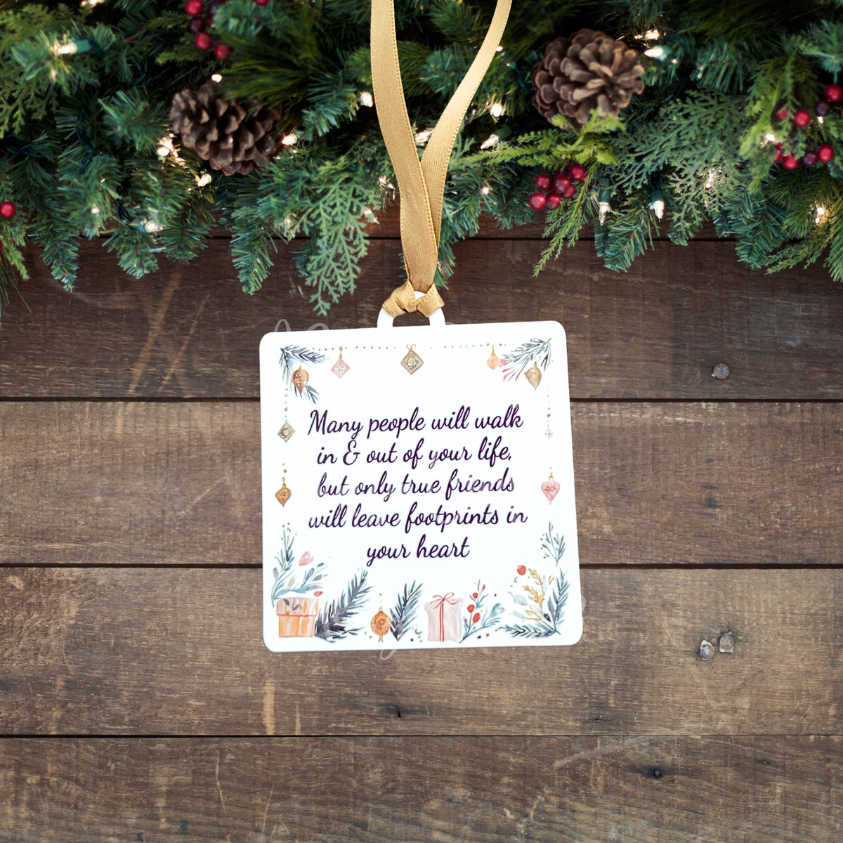 Footprints On Your Heart | Personalised Friendship Festive Ornament