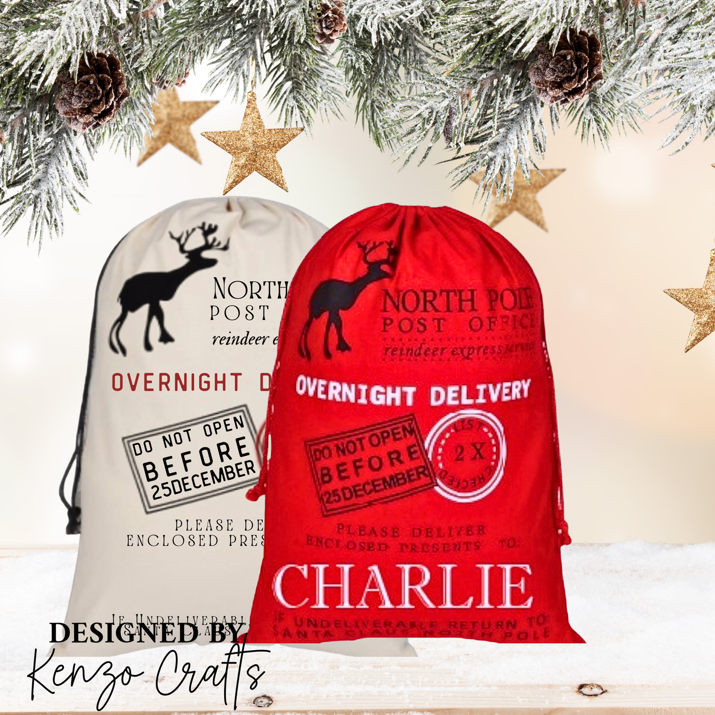 Personalised Santa Sack – Large Cotton Christmas Toy Bag