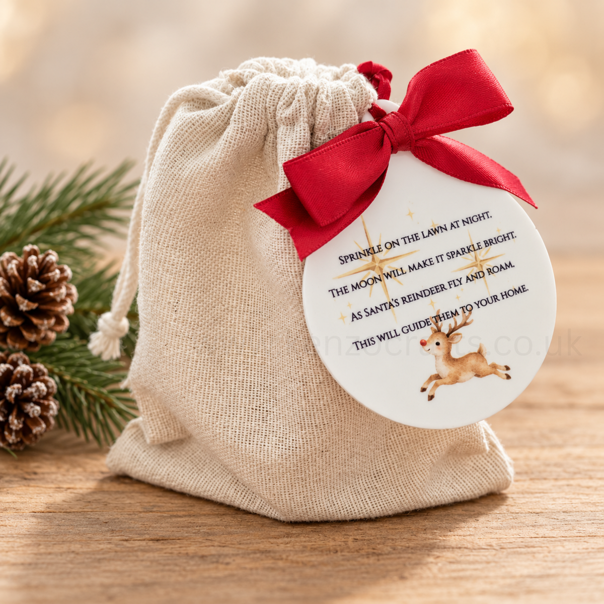 Personalised Magic Reindeer Food In A Reuseable Cotton Bag