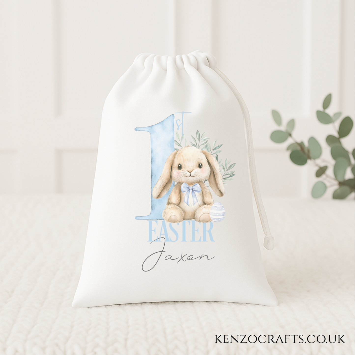 Personalised First Easter Drawstring Bag | Custom Name Baby Gift