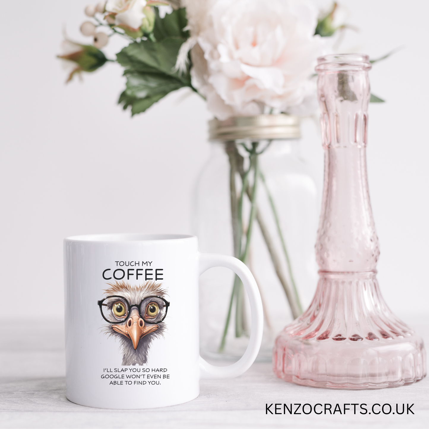 Funny Coffee Lover Mug | Sarcastic Grumpy Bird Gift | Personalised Option