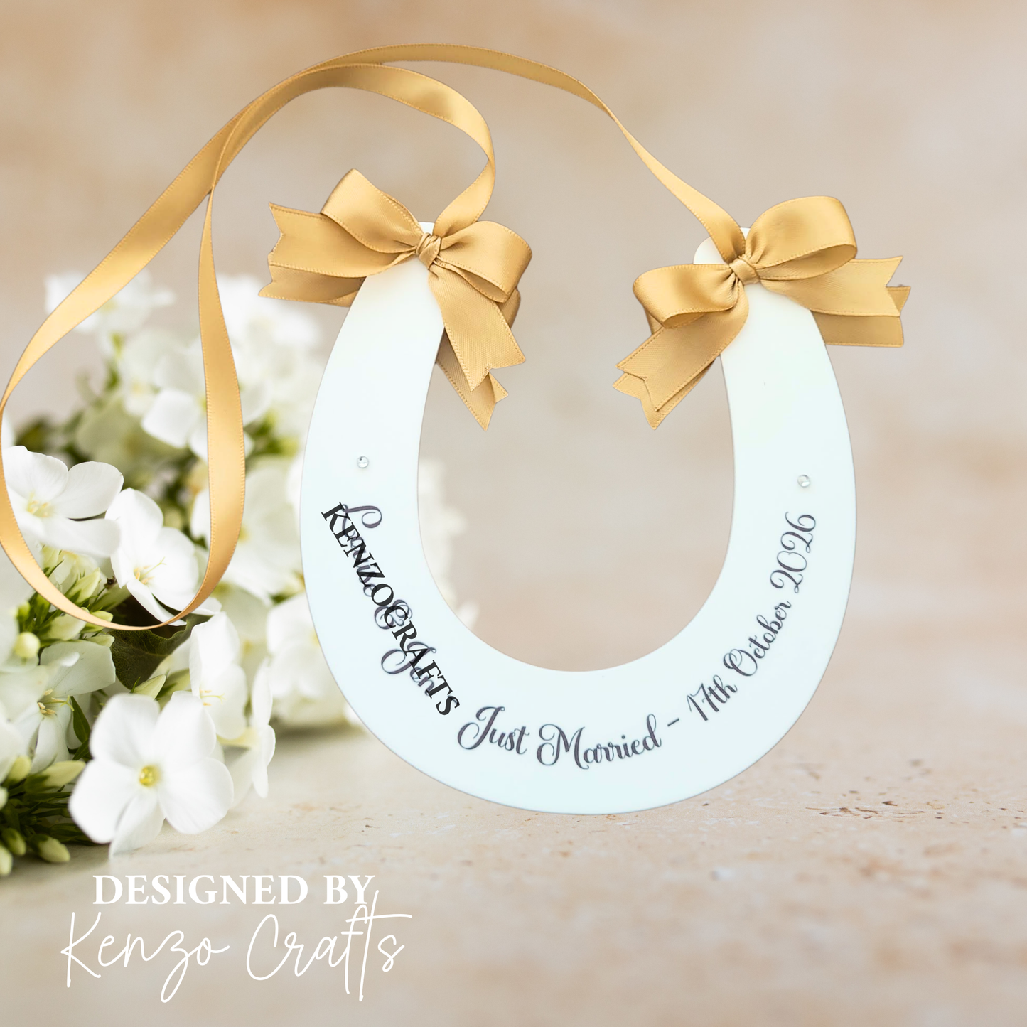 Personalised Wedding Horseshoe Keepsake | Lucky Bride & Groom Gift