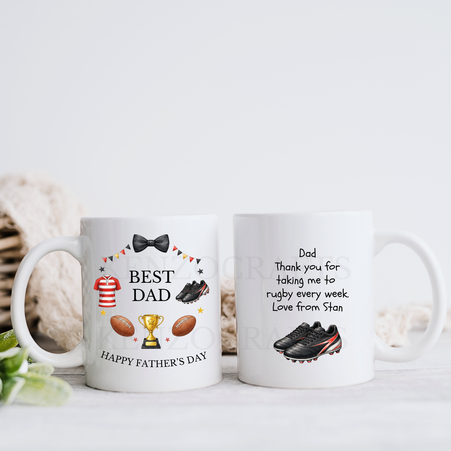 Personalised Rugby Dad Mug | Father's Day Gift for Rugby Lovers