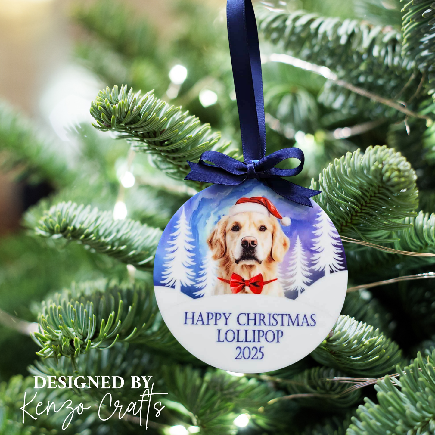 Personalised Dog Breed Acrylic Christmas Tree Bauble | 50+ Breeds | Custom Message