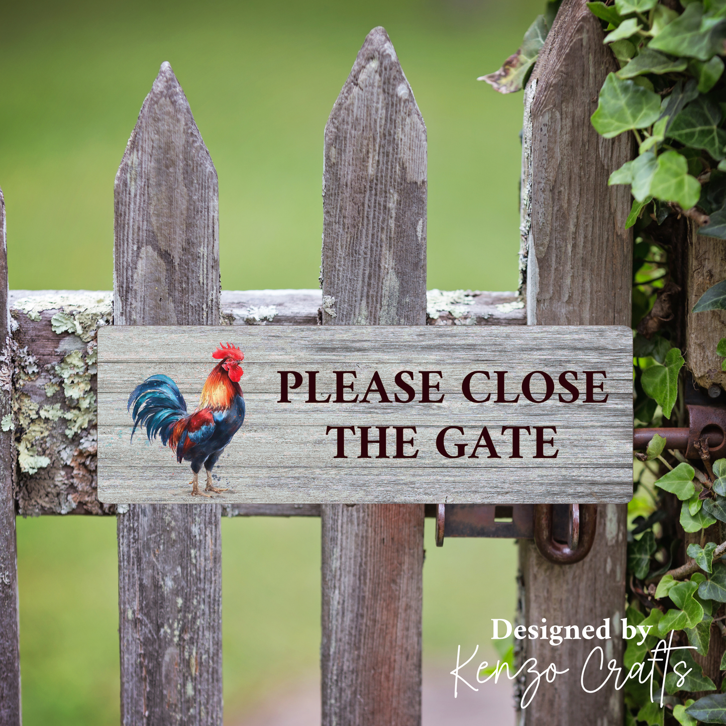 Custom Acrylic 'Please Close The Gate' Sign