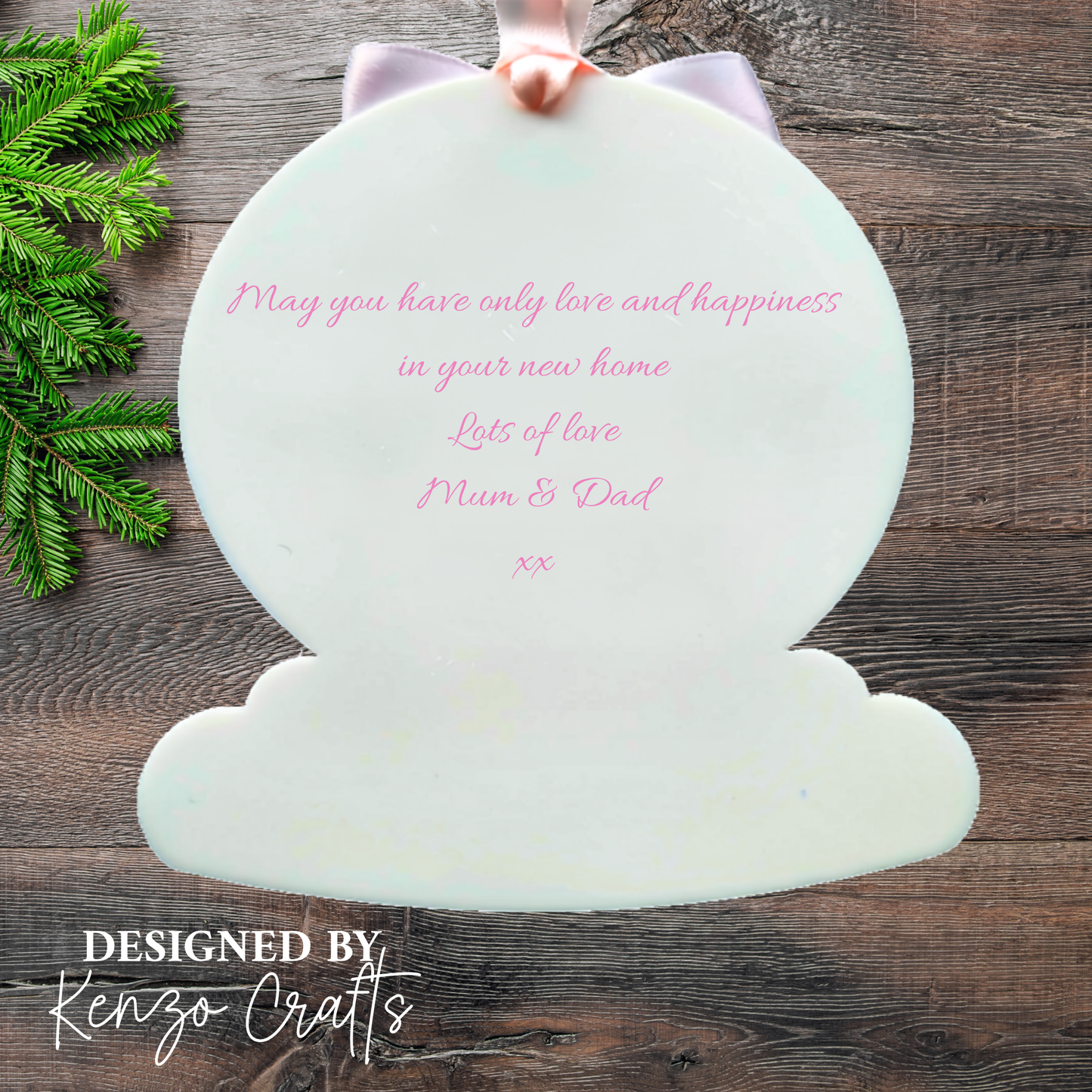 Personalised New Home PINK Christmas Bauble | First Home Keepsake Gift