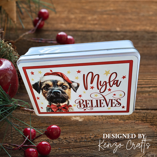 Personalised Dog Breed Christmas Tin Box - Treat & Accessory Storage