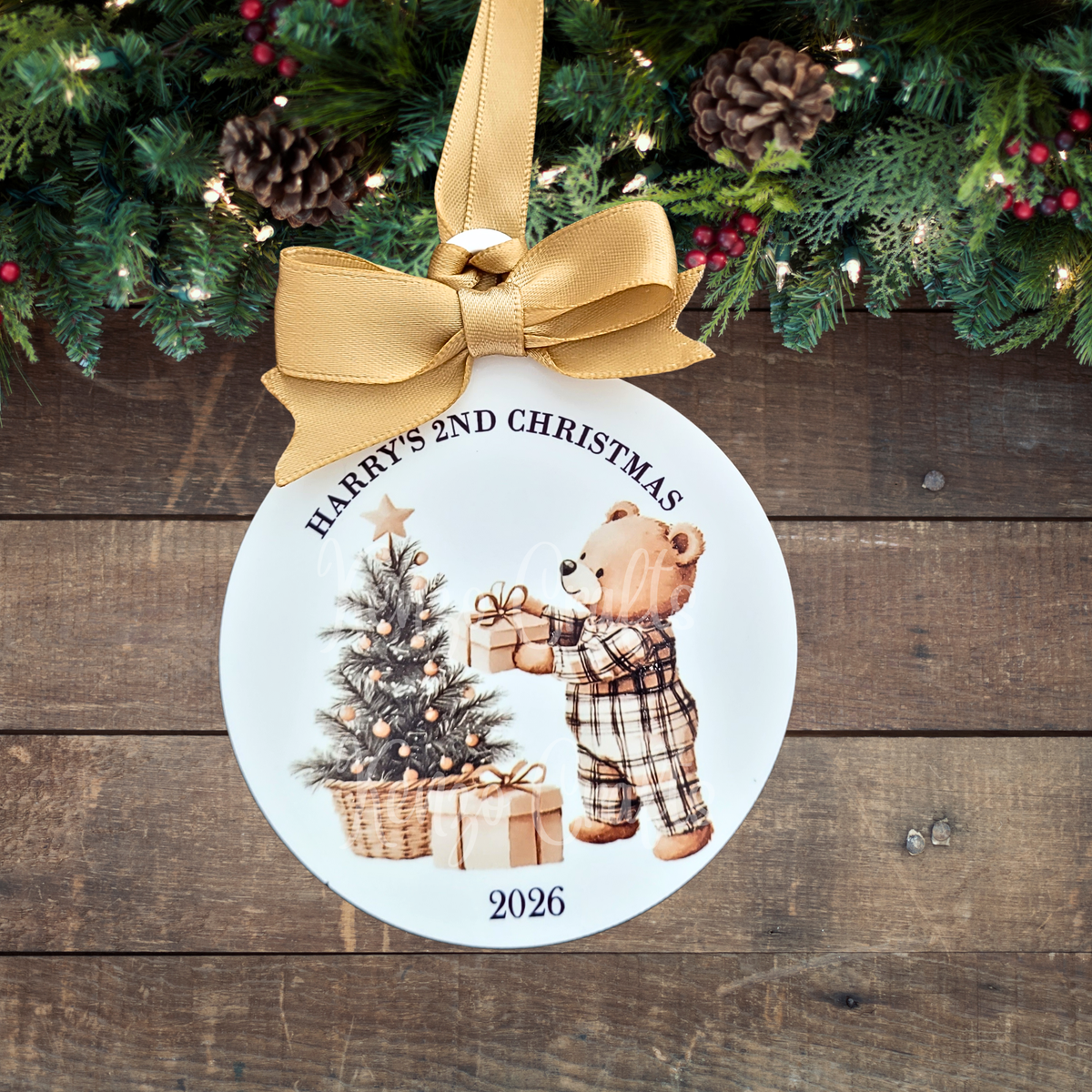Personalised Children's Festive Gender Neutral Tree Bauble
