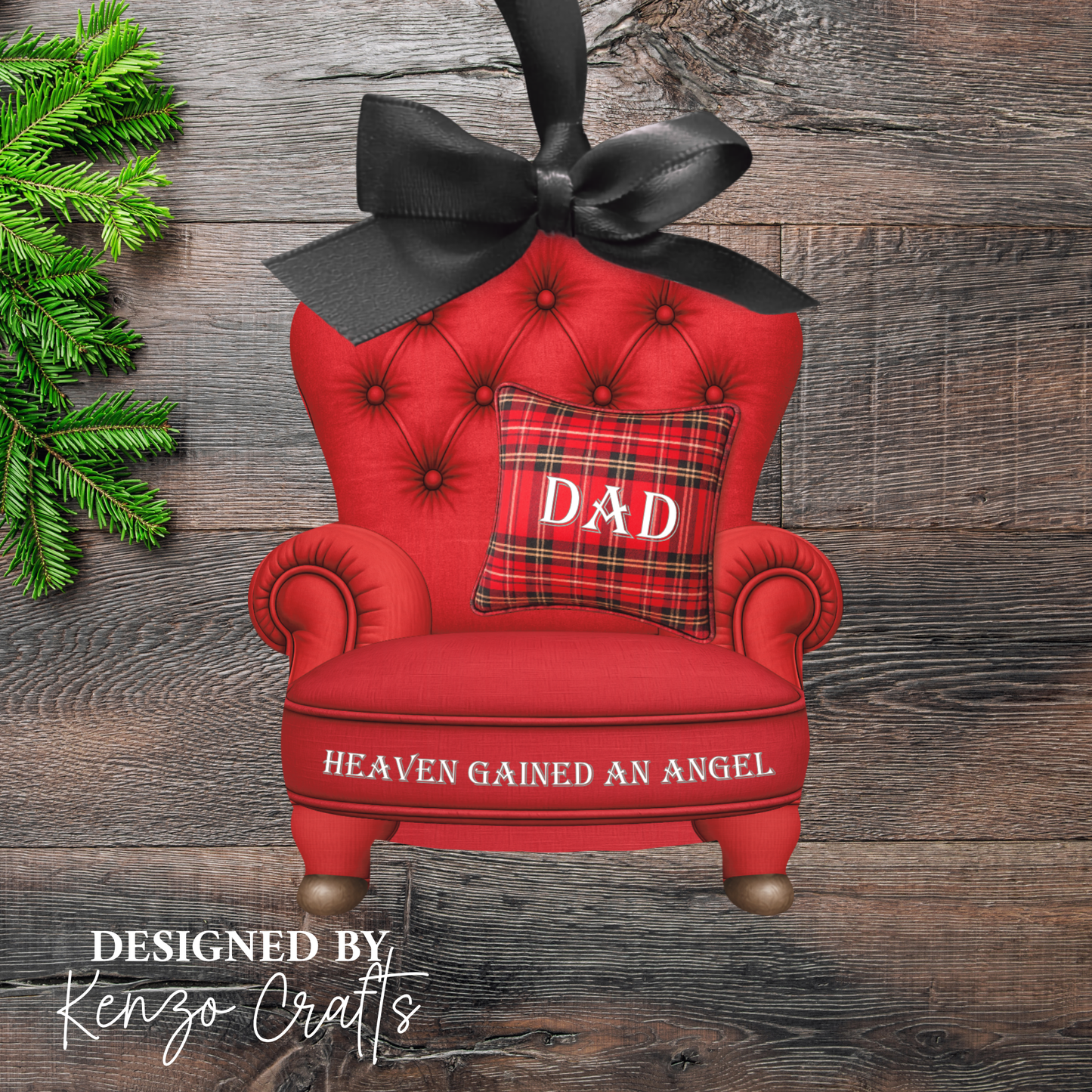 Personalised Christmas Photo Memorial Armchair Tree Decoration