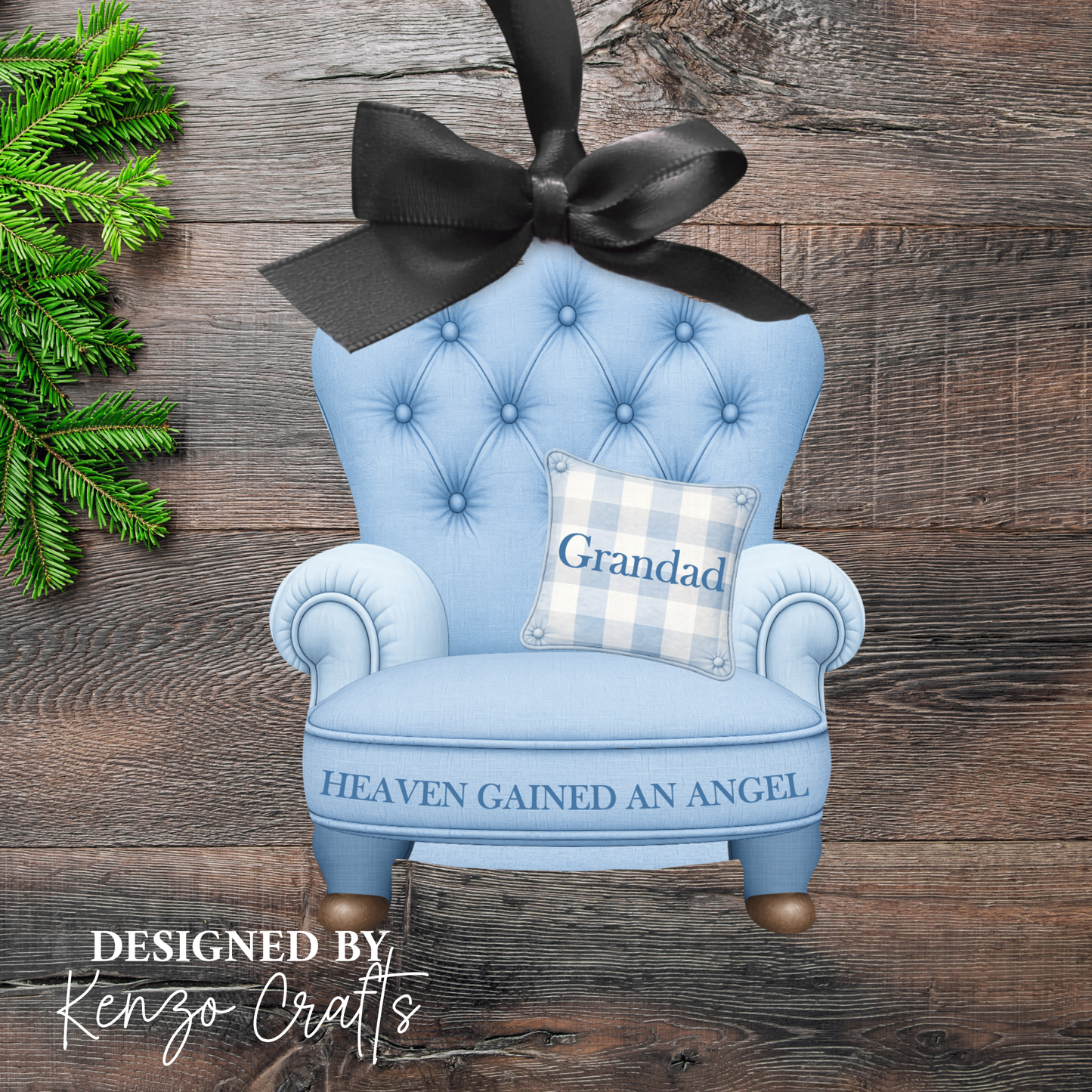 Personalised Christmas Photo Memorial Armchair Tree Decoration
