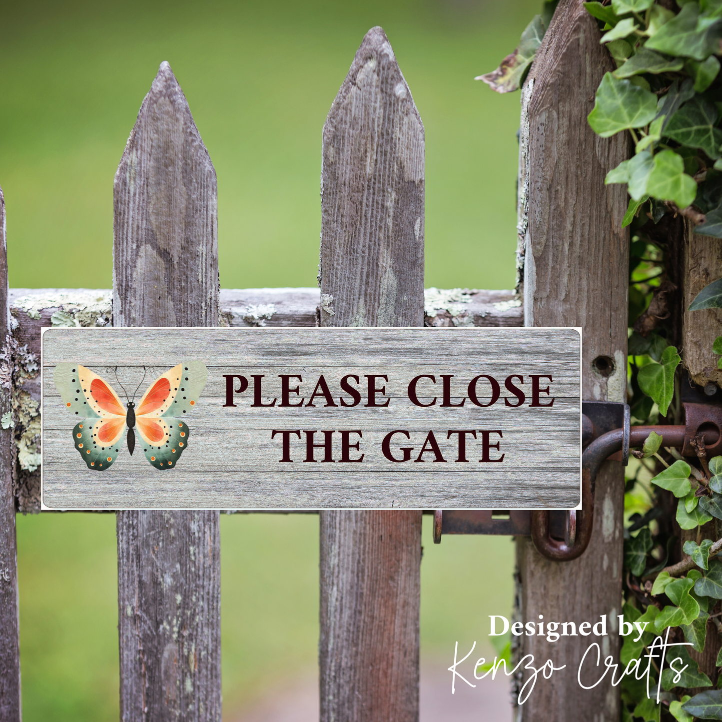 Custom Acrylic 'Please Close The Gate' Sign