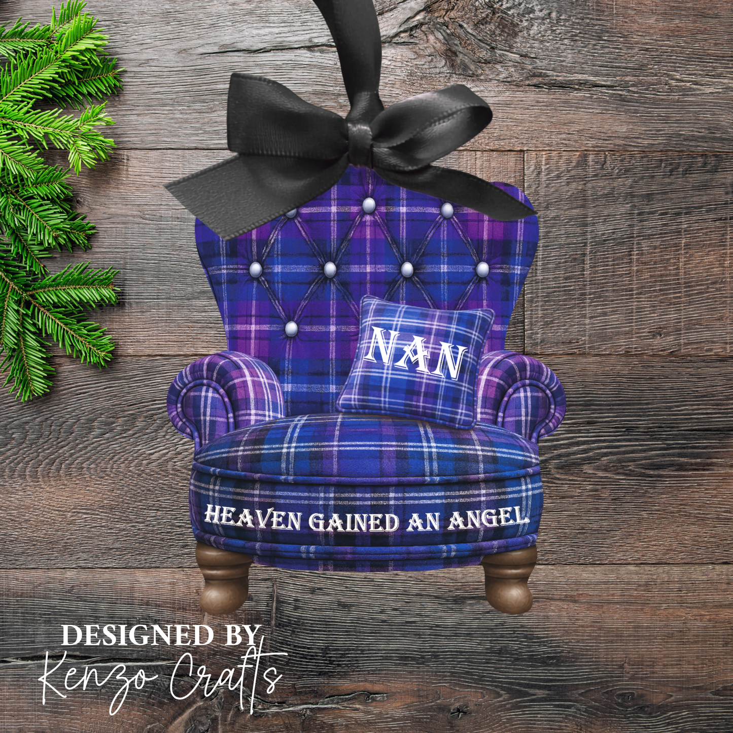 Personalised Christmas Photo Memorial Armchair Tree Decoration