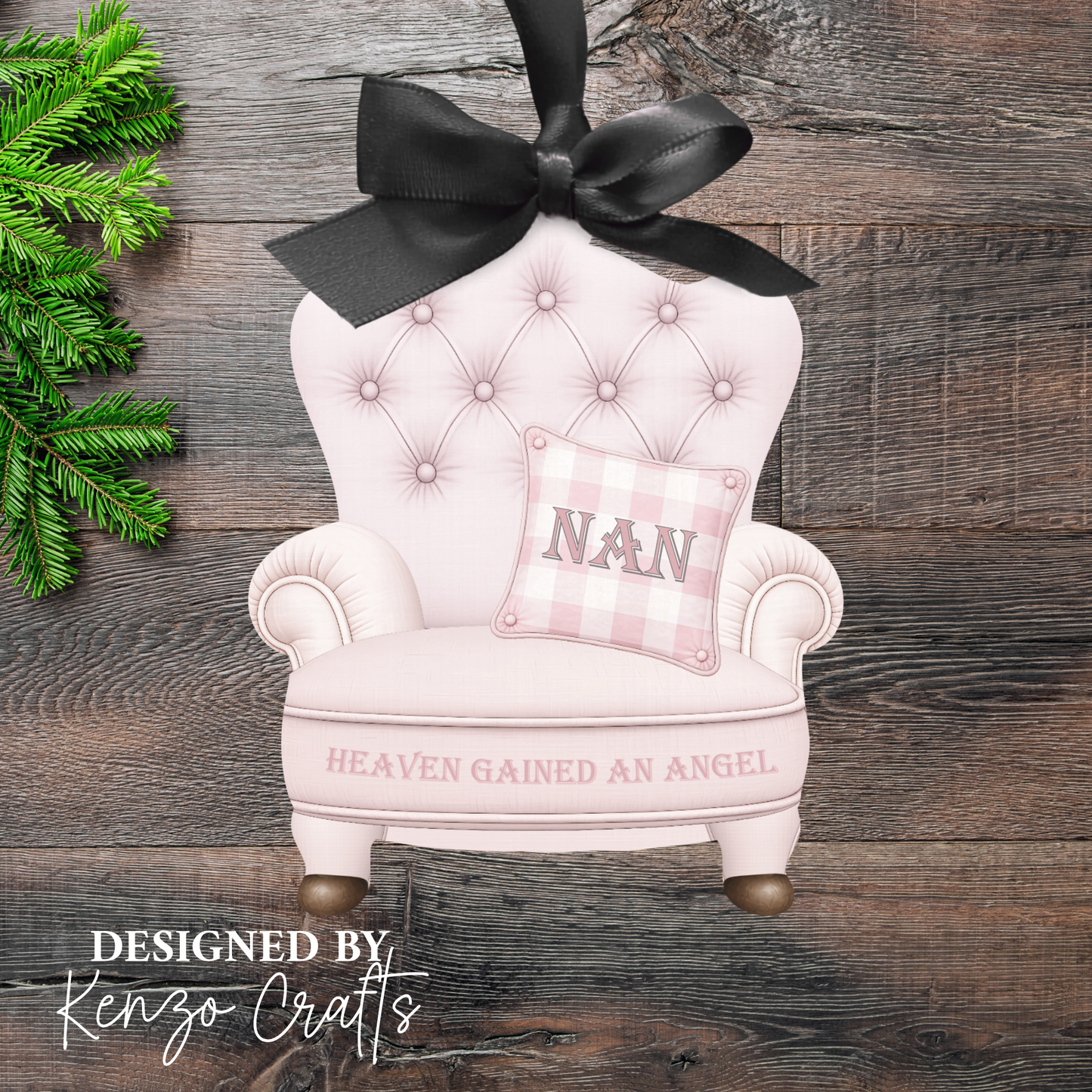 Personalised Christmas Photo Memorial Armchair Tree Decoration
