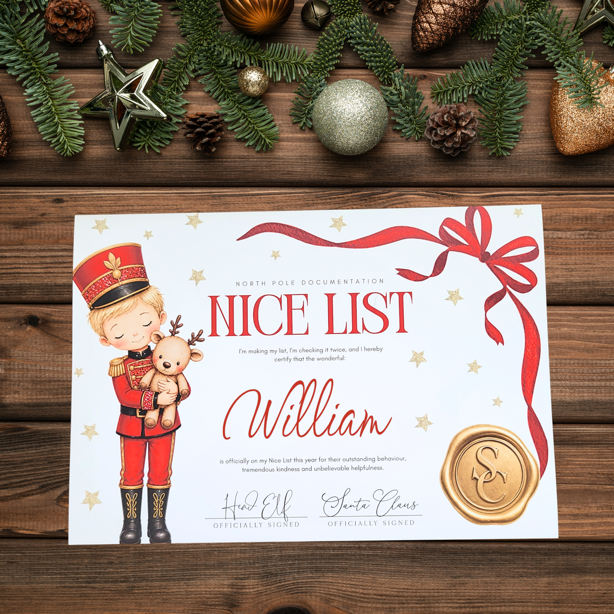 Personalised Christmas Nice List Certificate | Nutcracker Boy | Christmas Tutu Girl