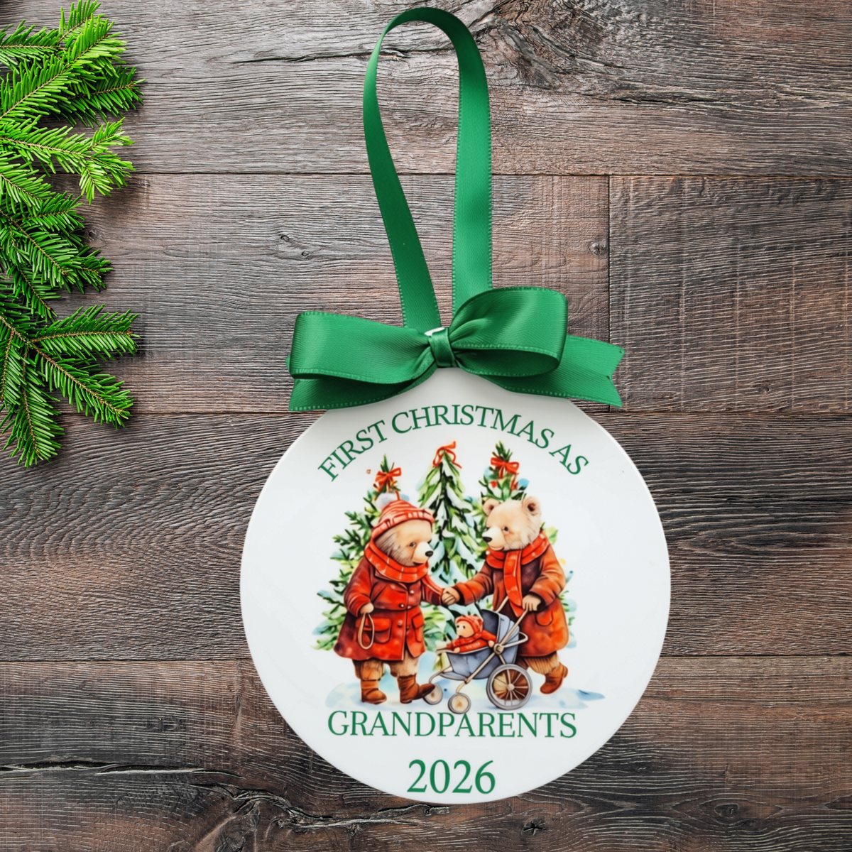 First Christmas as Grandparents 2026 Personalised Christmas Ornament