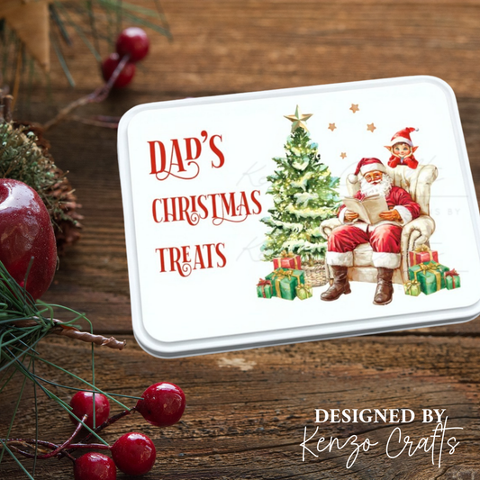 Personalised Christmas Treat Tin Box - Custom Name Gift