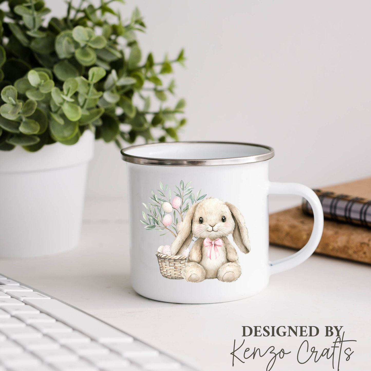 Personalised Easter Enamel Mug for Kids | Custom Name Gift