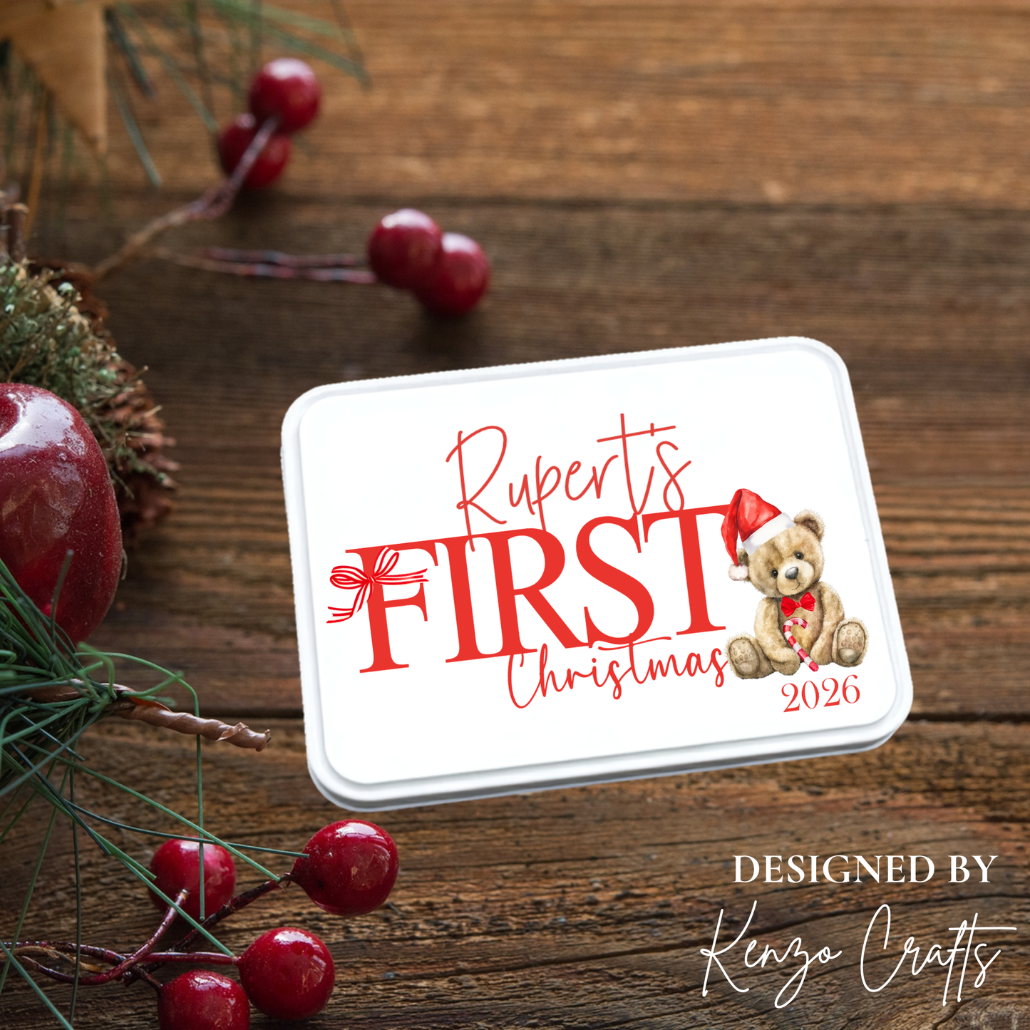 Baby's First Christmas Personalised Keepsake Tin