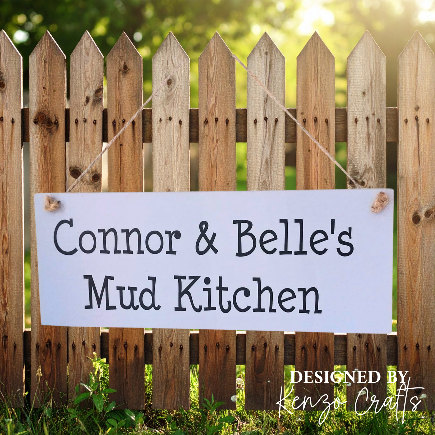 Personalised Children's Wooden Mud Kitchen Sign | Custom Playhouse & Den Plaque