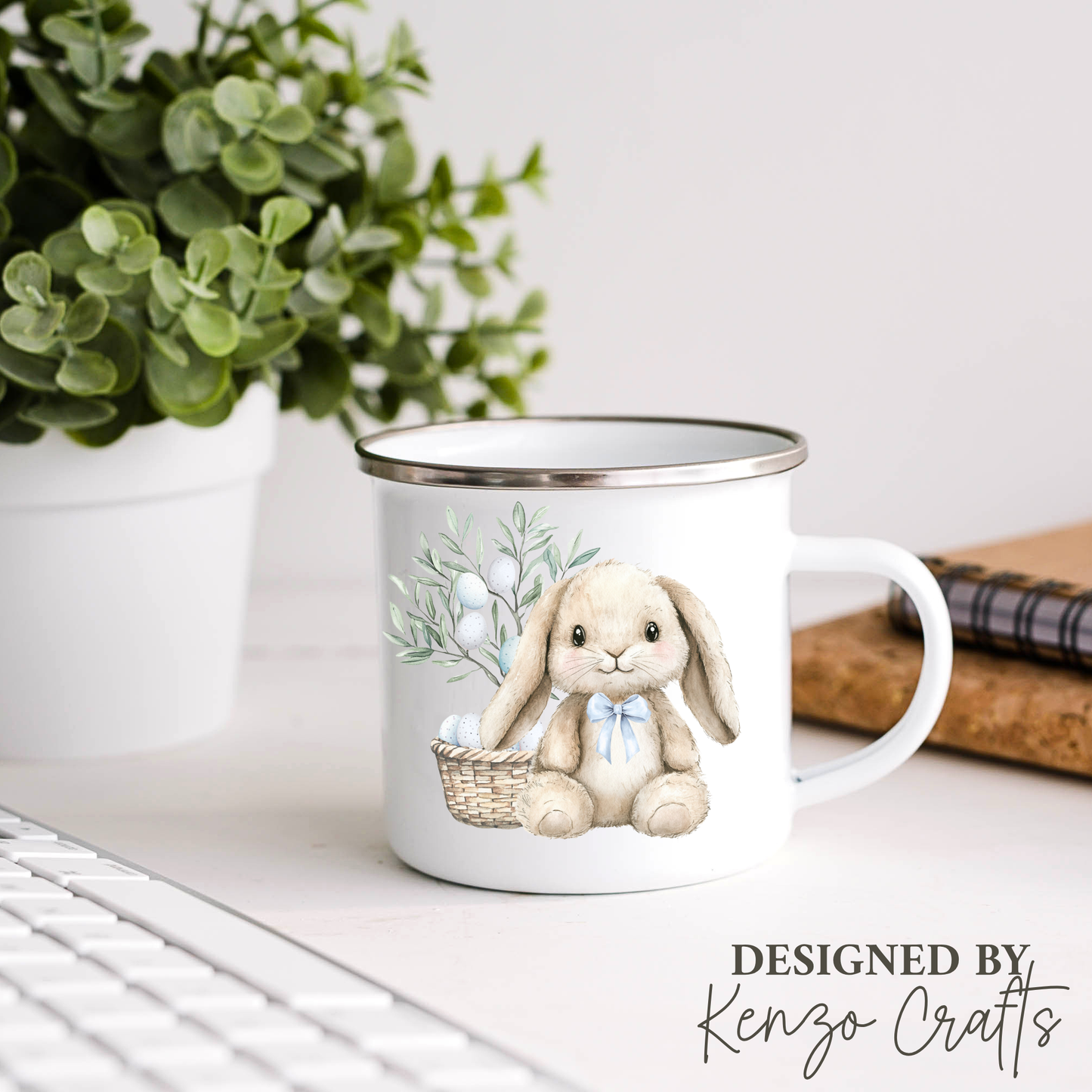 Personalised Easter Enamel Mug for Kids | Custom Name Gift