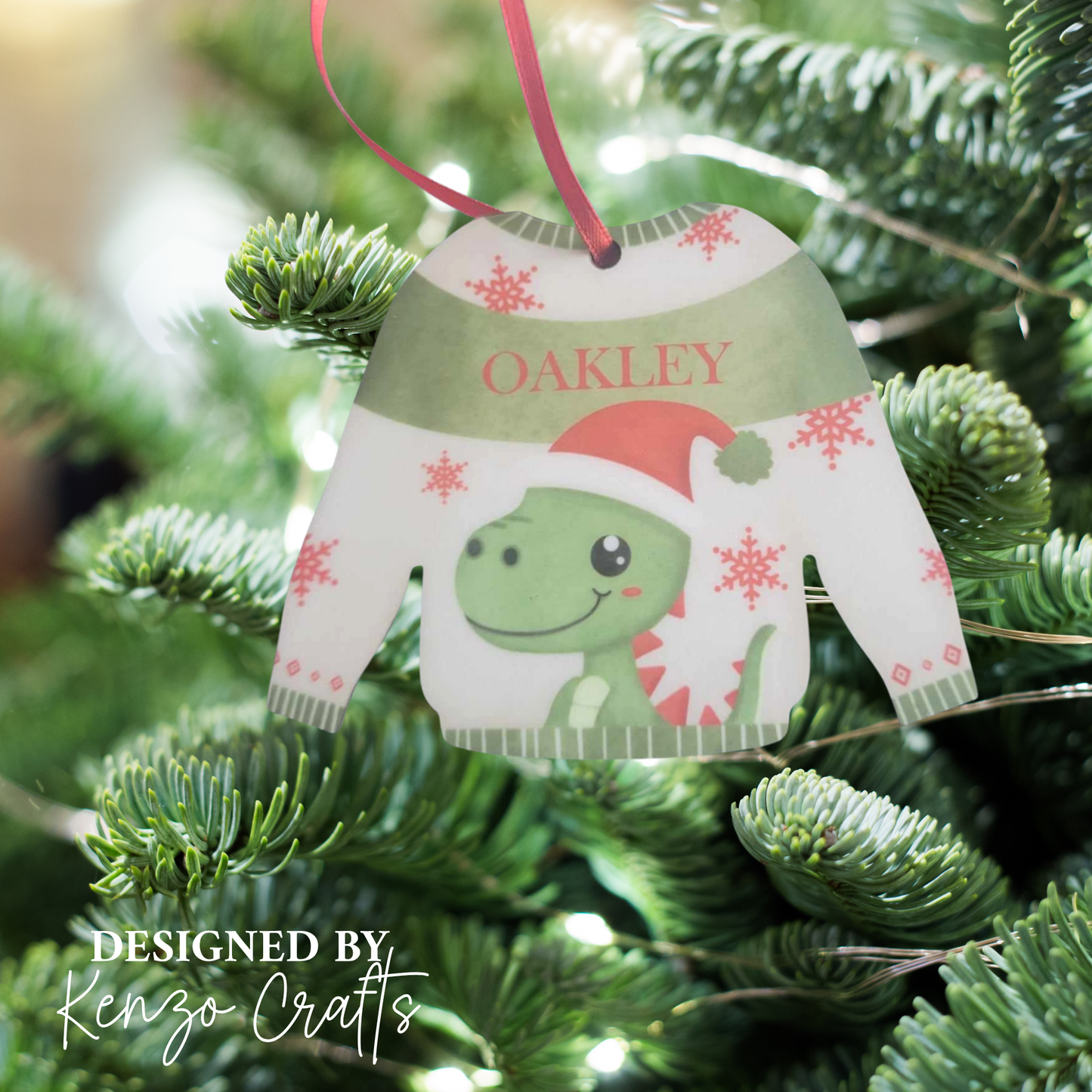 Personalised Christmas Jumper Tree Decoration – Child's Name