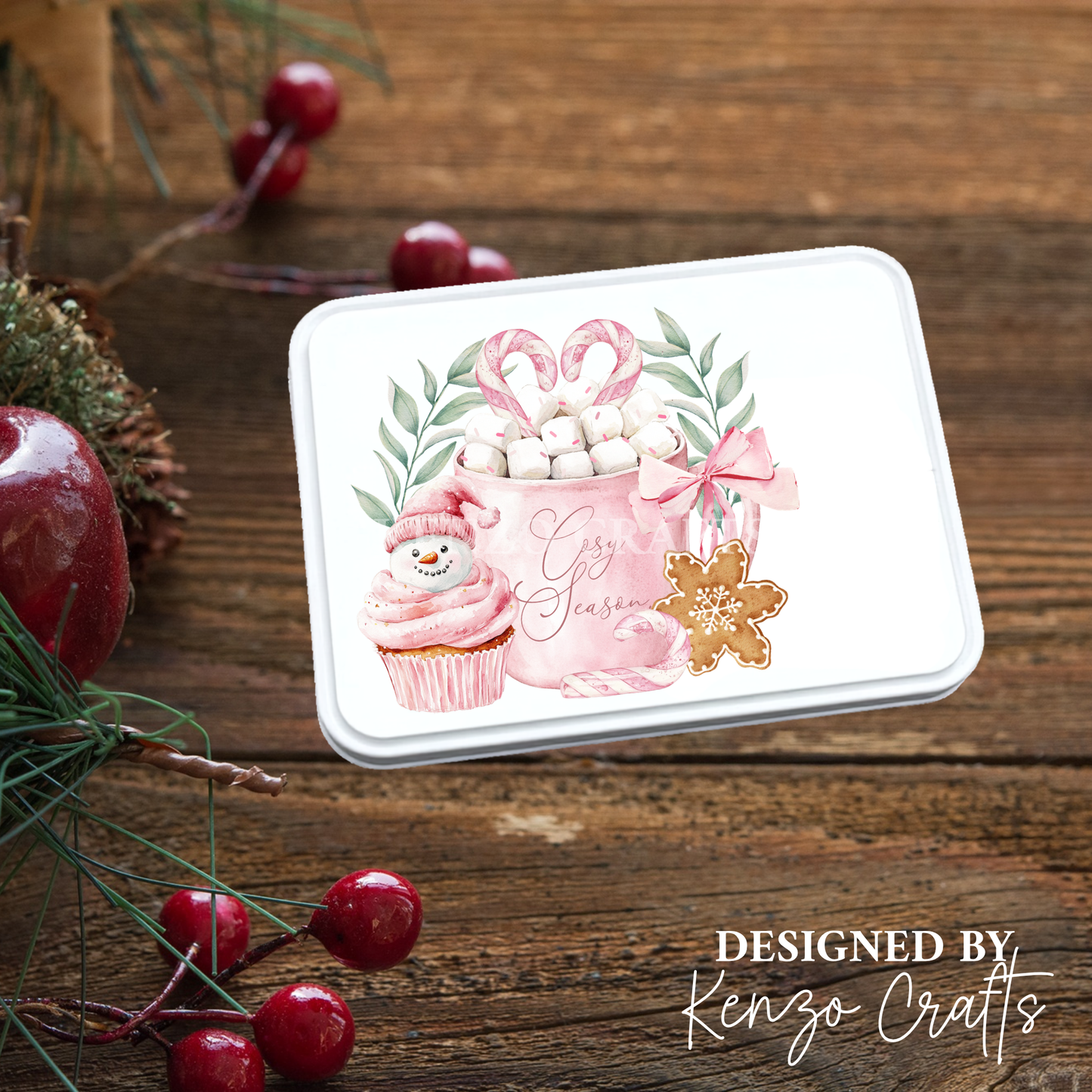 Personalised Christmas Treat Tin Box - Custom Name Gift