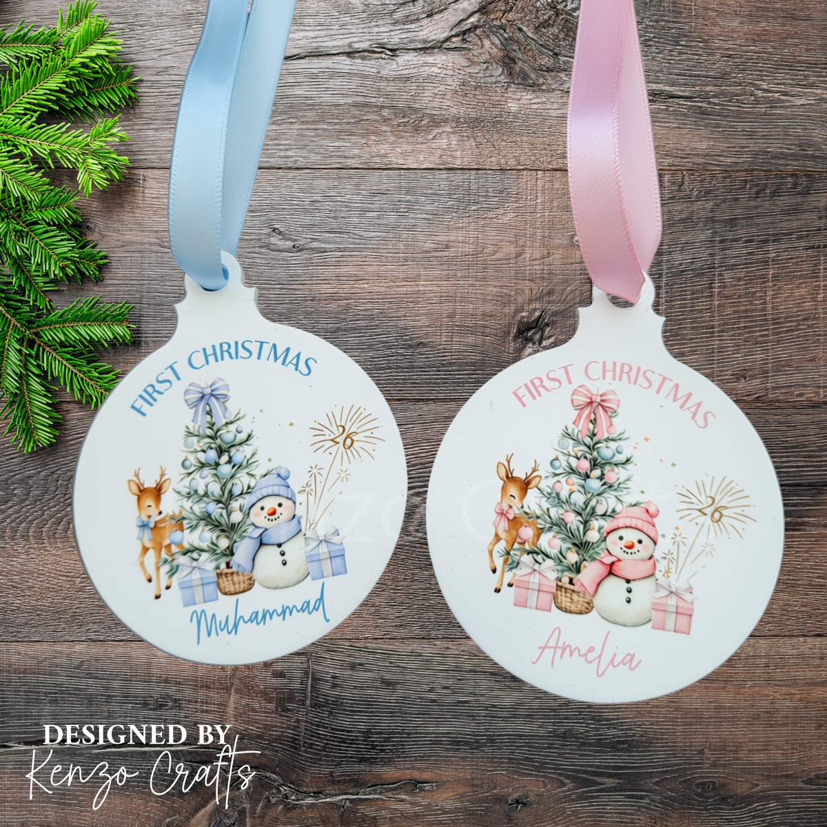 Personalised Baby’s First Festive Christmas Tree Bauble