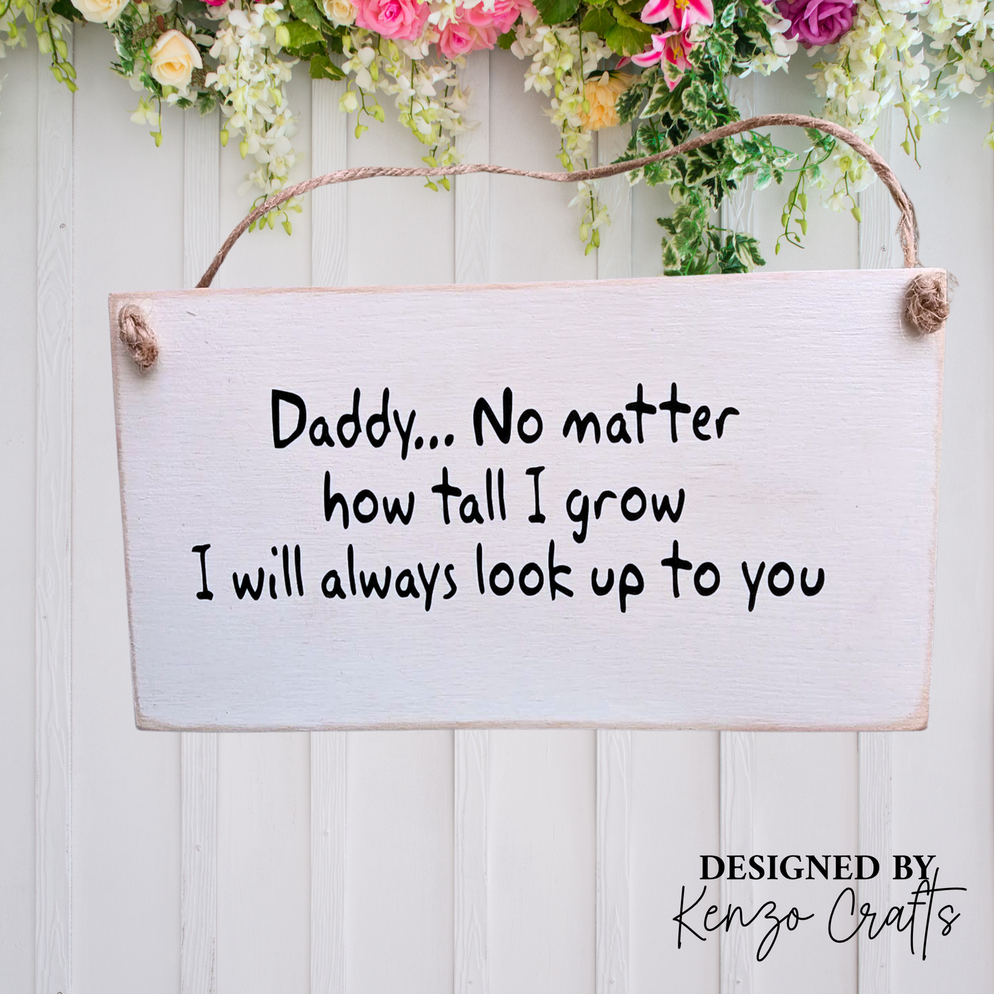 Personalised Wooden Dad Plaque - Custom Name Keepsake Gift for Father