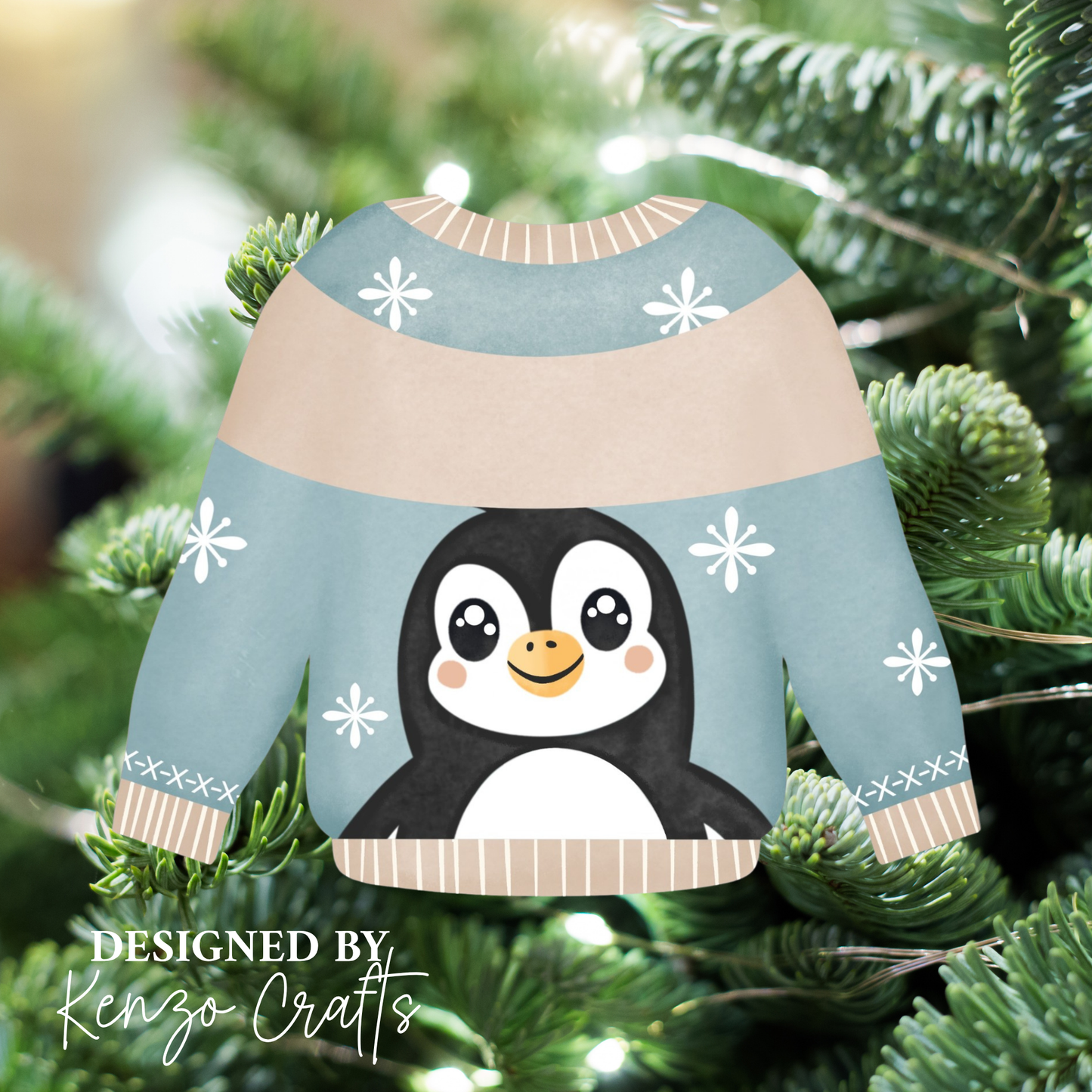 Personalised Christmas Jumper Tree Decoration – Child's Name