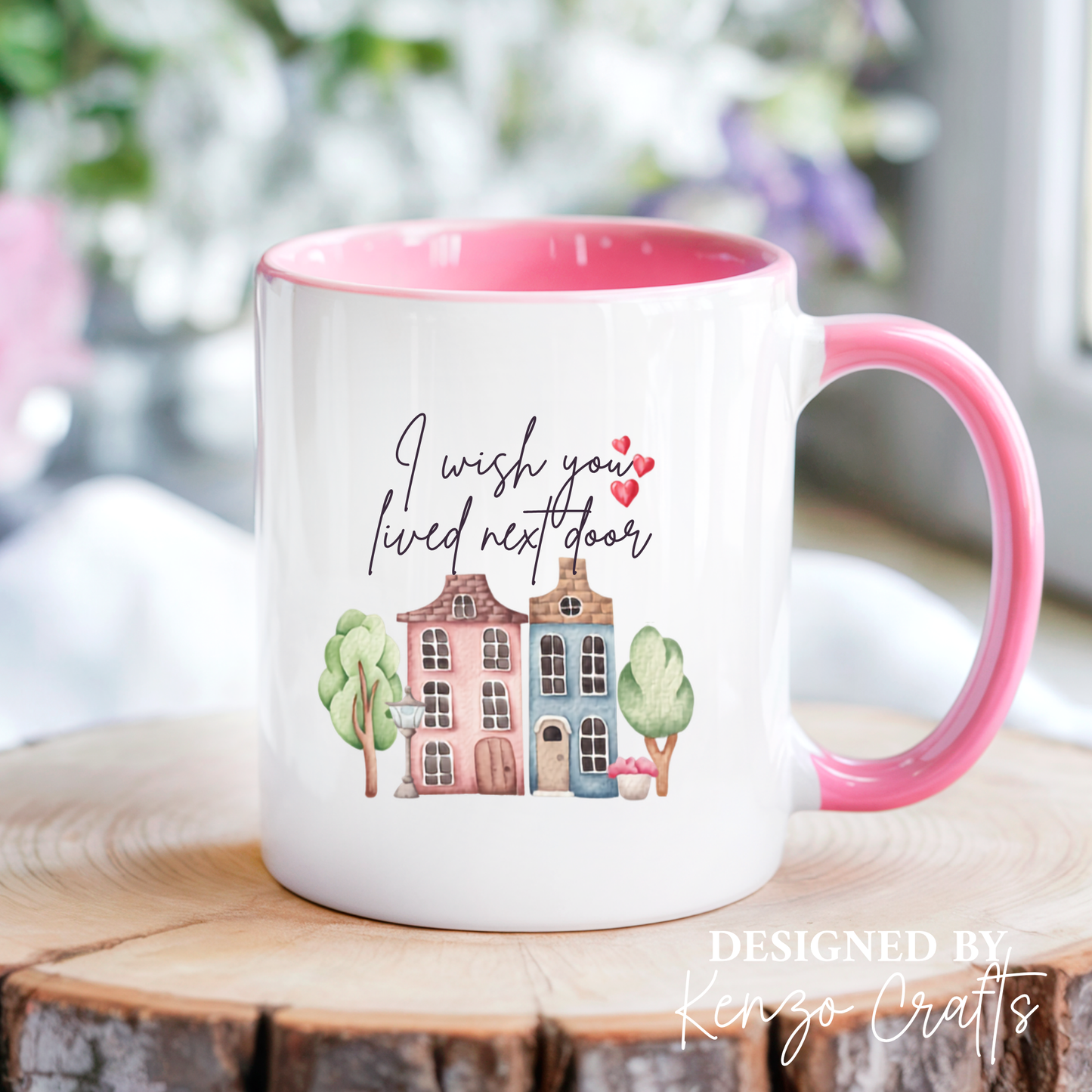 Personalised 'I Wish You Lived Next Door' Friendship Mug Gift