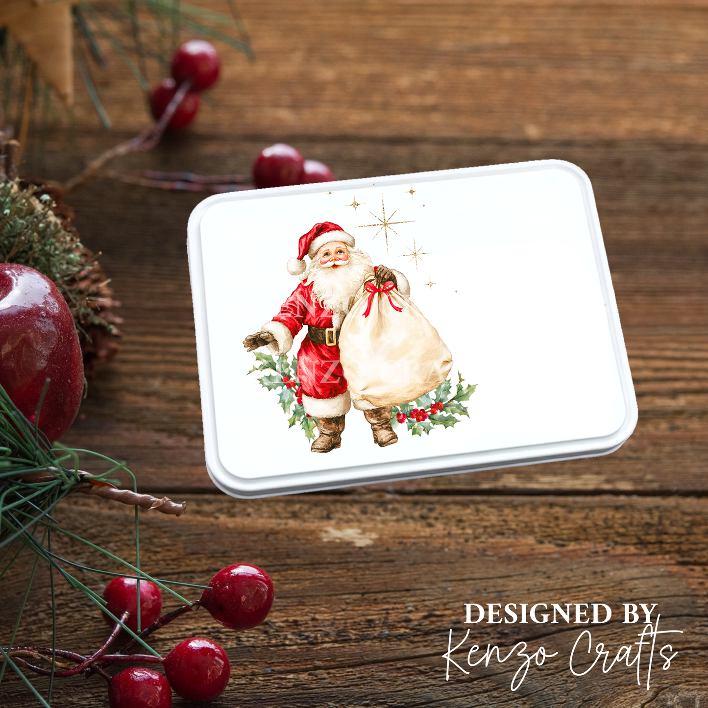 Personalised Christmas Treat Tin Box - Custom Name Gift