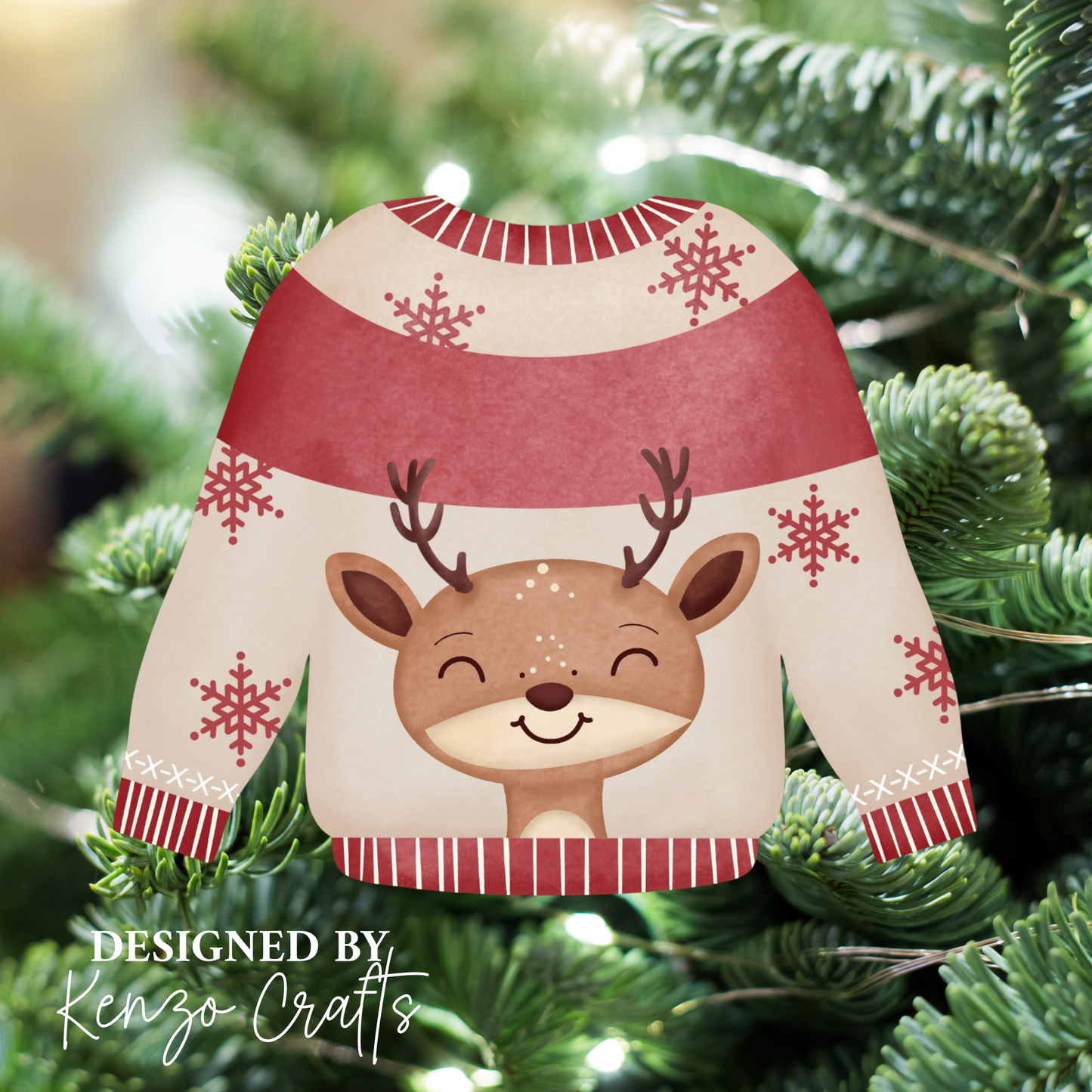 Personalised Christmas Jumper Tree Decoration – Child's Name