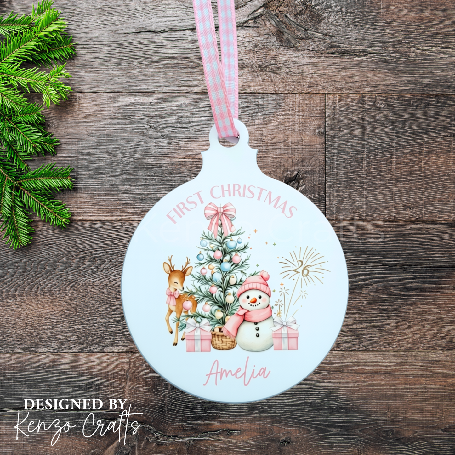 Personalised Baby’s First Festive Christmas Tree Bauble