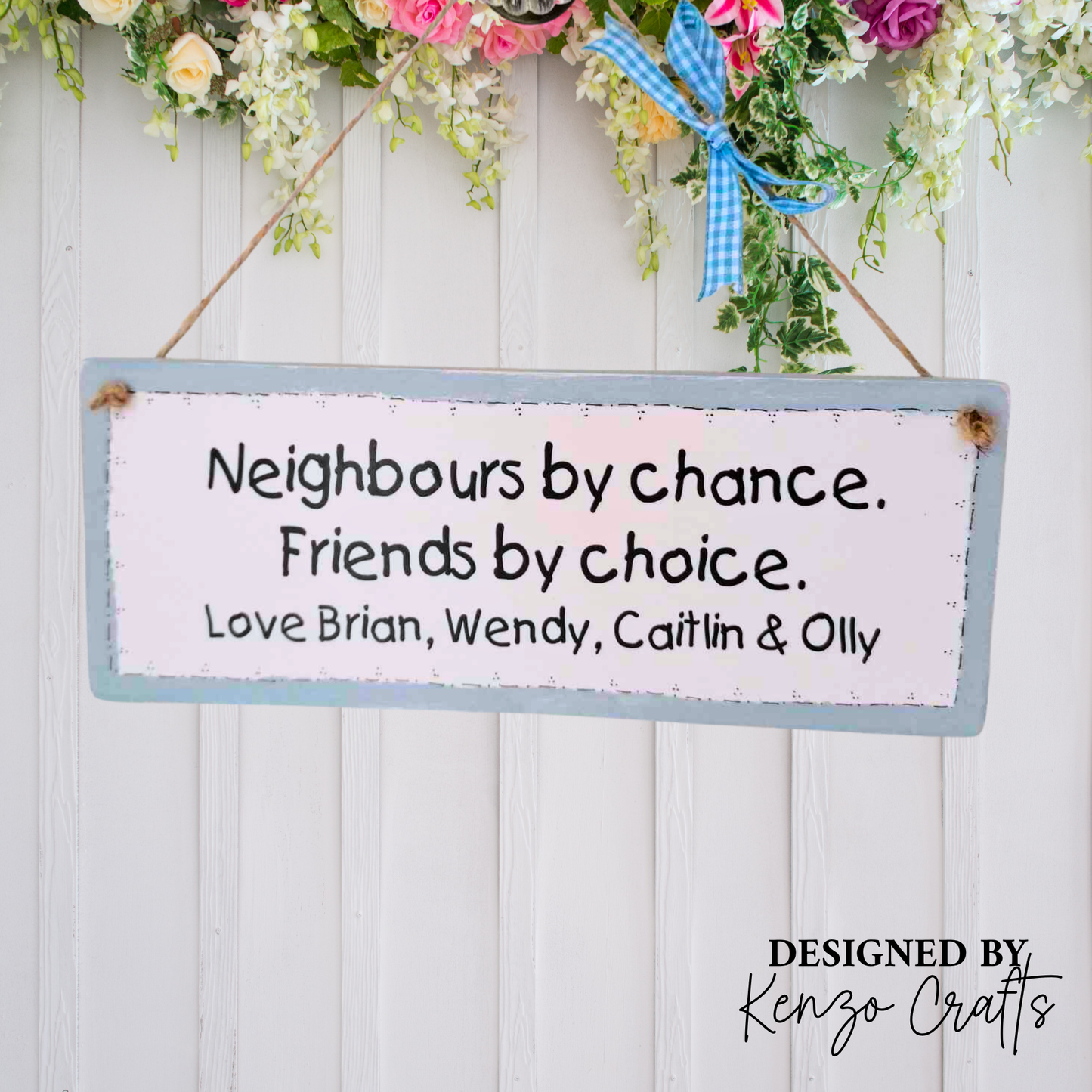 Personalised Wooden Wall Hanging Plaque with Your Own Wording