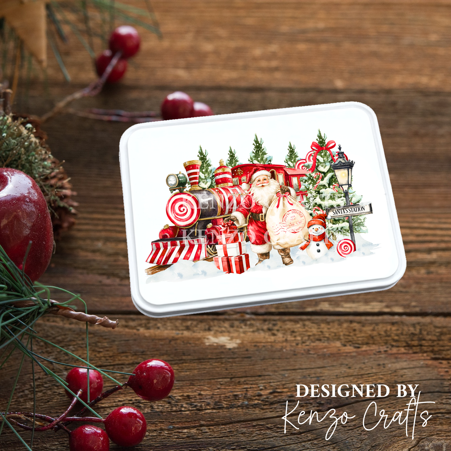 Personalised Christmas Treat Tin Box - Custom Name Gift