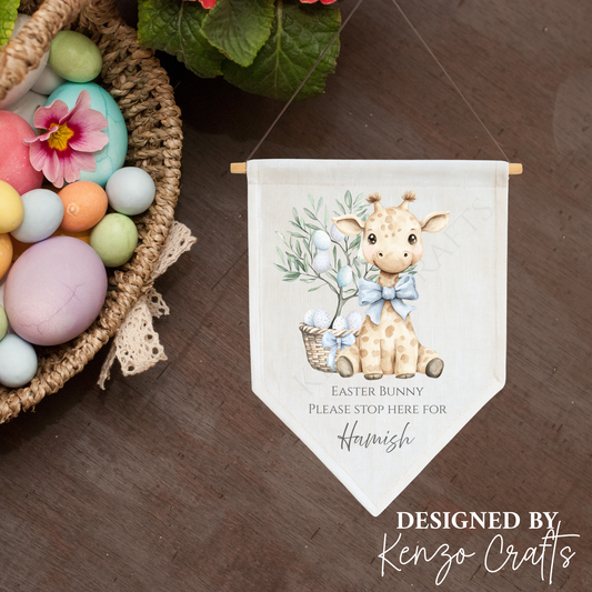 Personalised Children's Fabric Easter Bunny Door Pennant