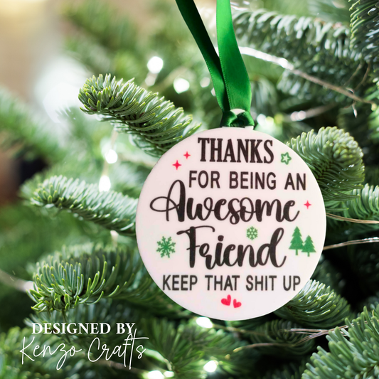 Say Thank You To A Friend Festive Letter Box Gift Bauble
