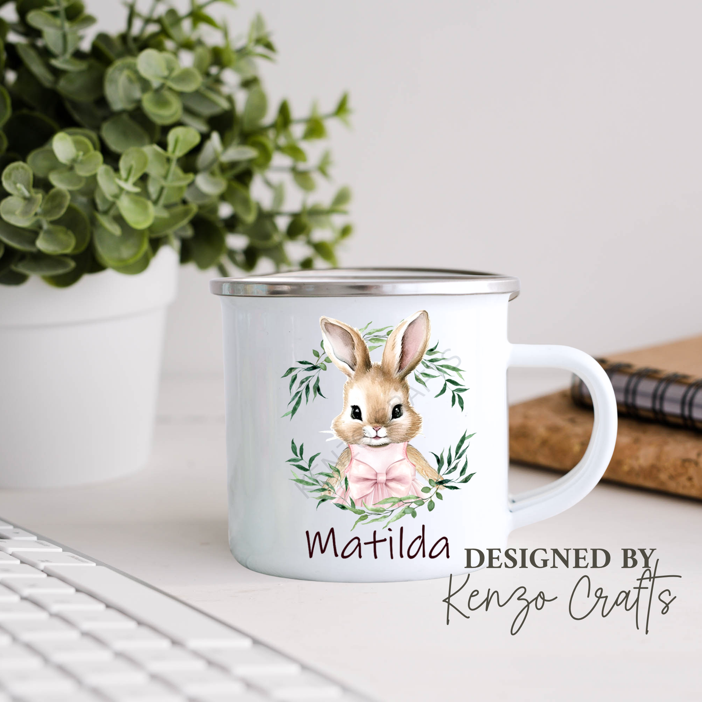 Personalised Enamel Easter Cup for Kids