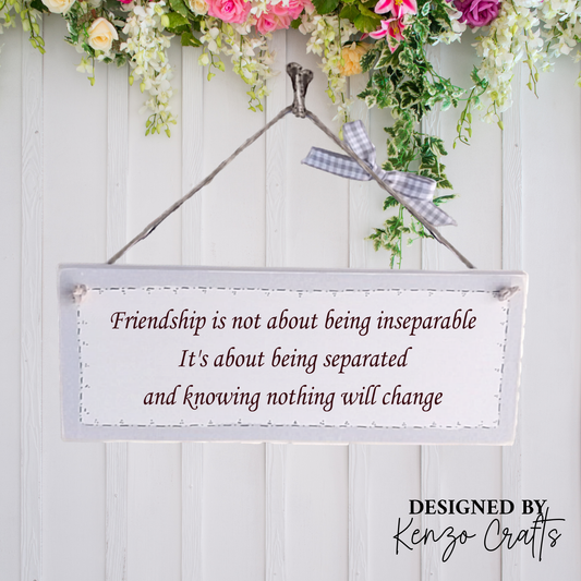 Friendship Is Not About Being Inseparable Wooden Wall Hanging