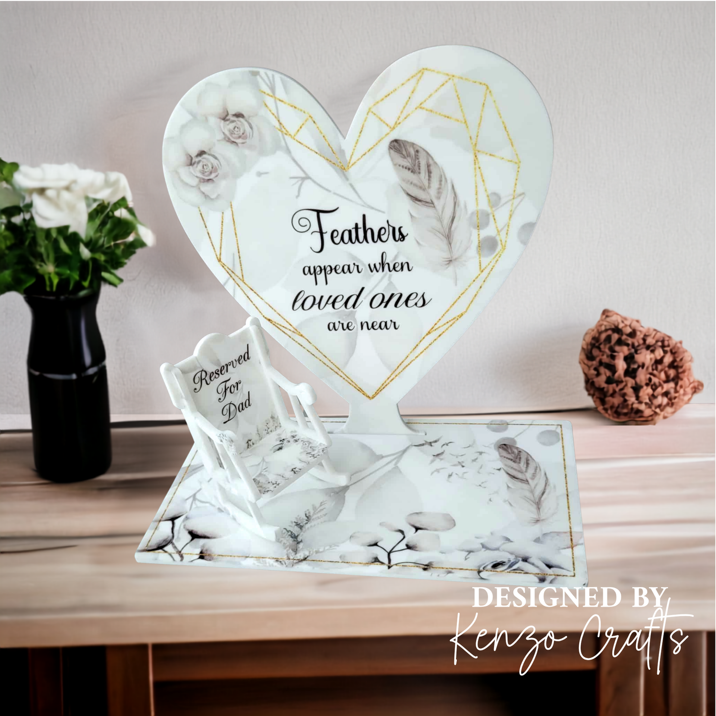 Personalised Memorial Heart Keepsake | Rocking Chair