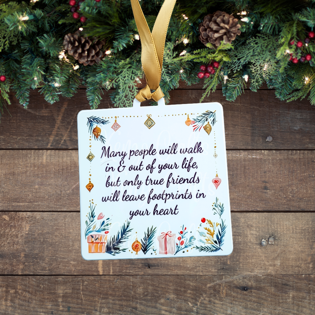 Footprints On Your Heart | Personalised Friendship Festive Ornament