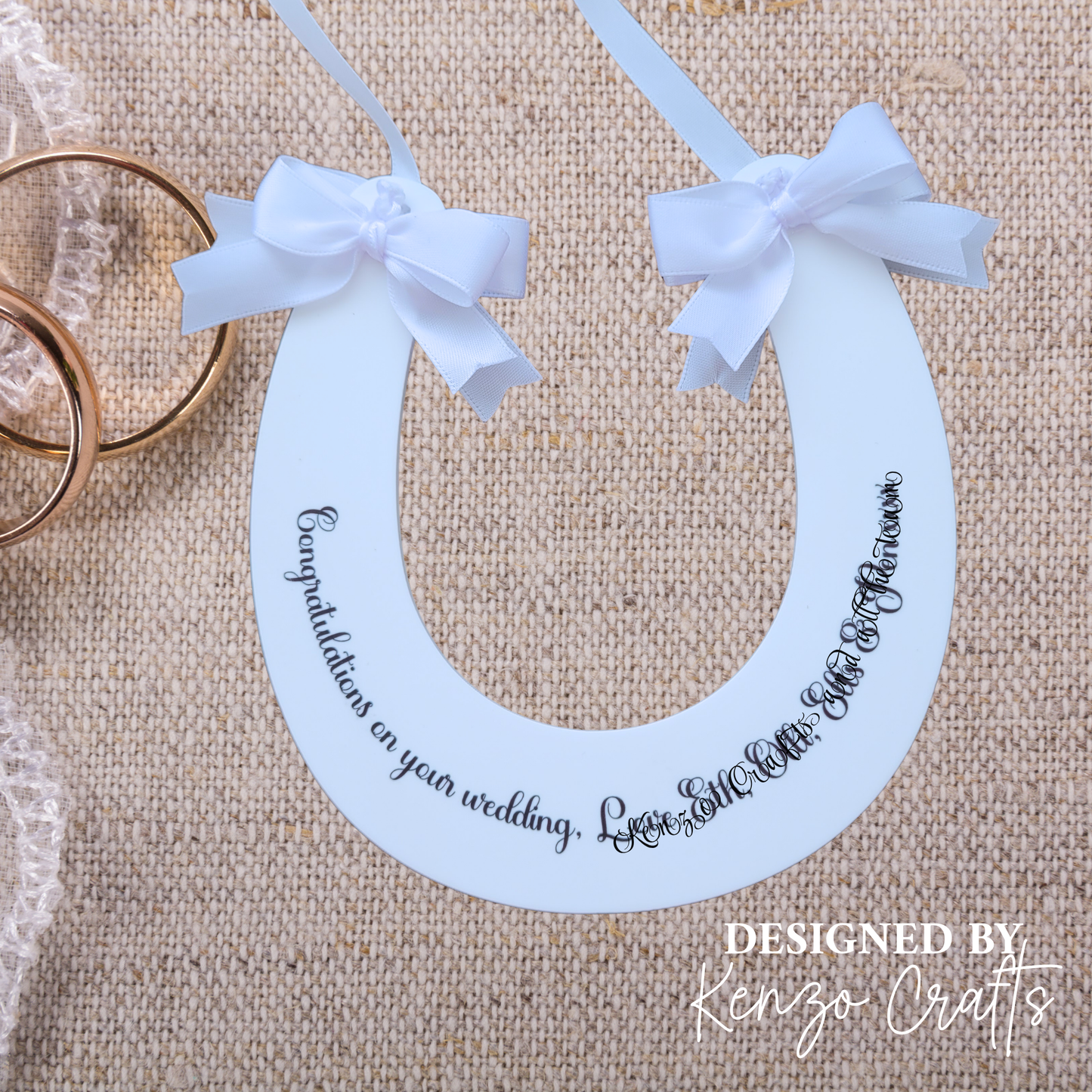 Personalised Wedding Horseshoe Keepsake | Lucky Bride & Groom Gift
