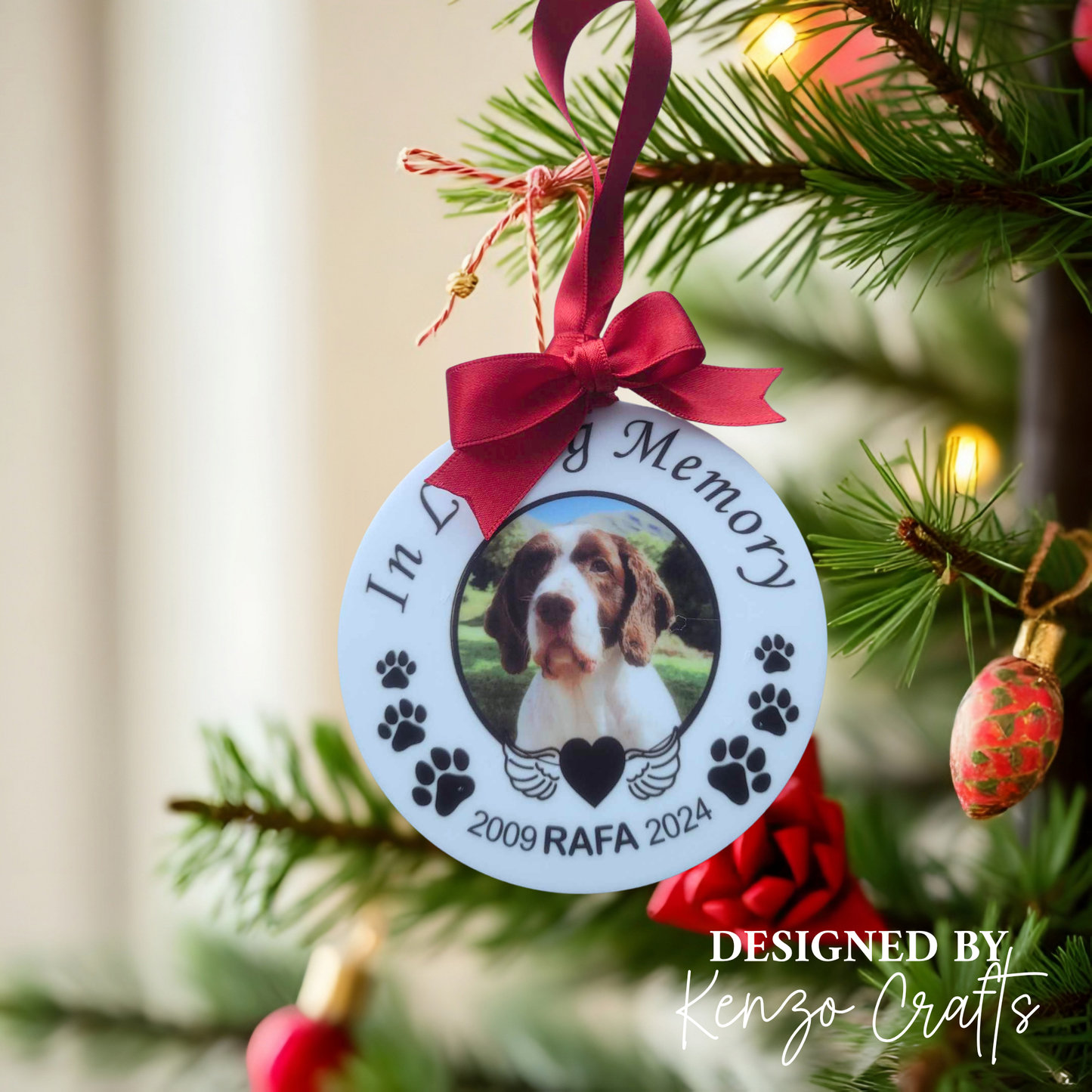 Personalised Pet Memorial Bauble | Rainbow Bridge Dog Keepsake