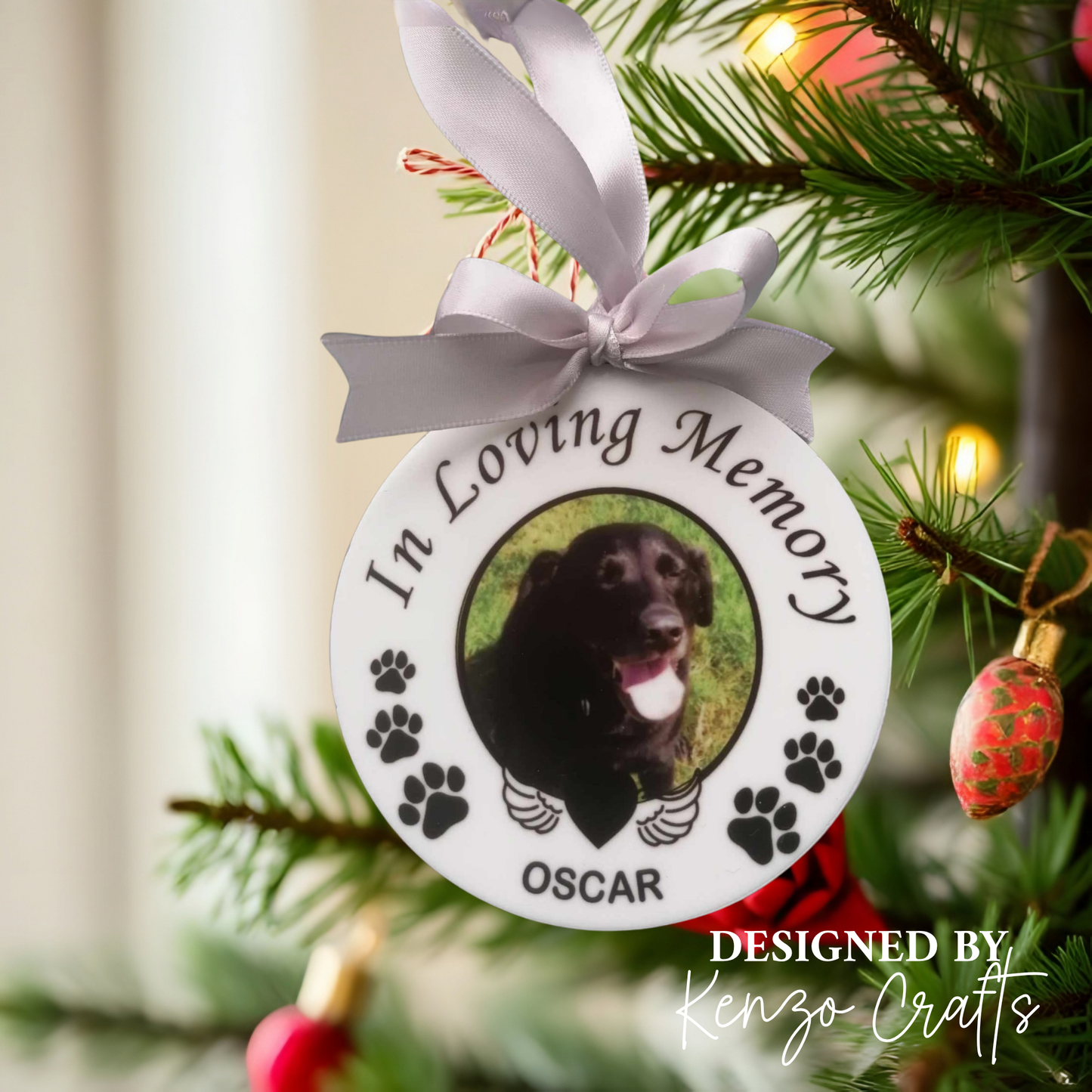 Personalised Pet Memorial Bauble | Rainbow Bridge Dog Keepsake