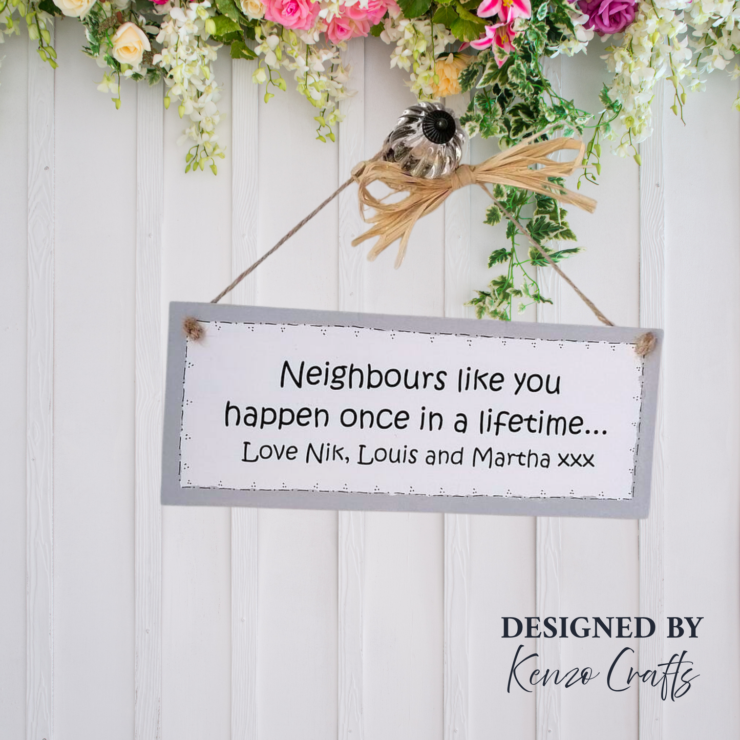Personalised Wooden Gift Plaque Neighbours