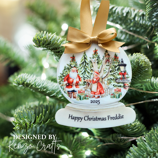 Personalised Snow Globe Christmas Bauble — Santa Keepsake
